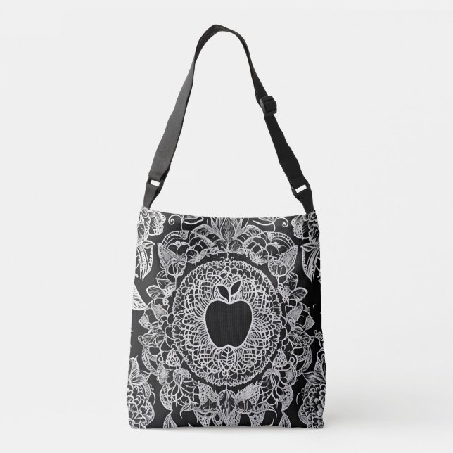 Black Apple AI art  Crossbody Bag (Back)