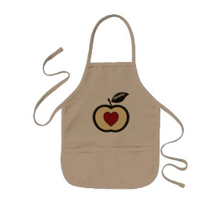 Black Apple + Red Heart Logo Food to Grow Kids Apron