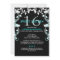 Black/Aqua Vines Sweet 16 Invitation