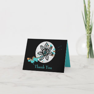 Black Aqua Zen Thank You Card