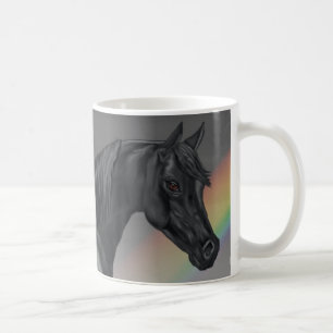 Black Arabian Horse Portrait Coffee Mug