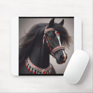 Black Arabian Show Horse Mouse Pad