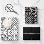 Black Arabic Geometric Pattern Wrapping Paper Sheet<br><div class="desc">Beautiful arabic geometric pattern design with white and black backgrounds. Perfect for special occasions,  baby showers,  birthdays,  and wedding gifts. It makes a greeting gift even more eye-catching!</div>
