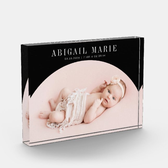 Black Arch Baby Photo Keepsake  (Left)