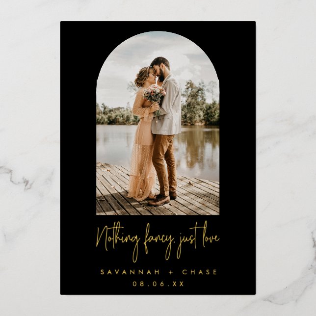 Black Arch Photo Nothing Fancy Just Love Elopement (Front)