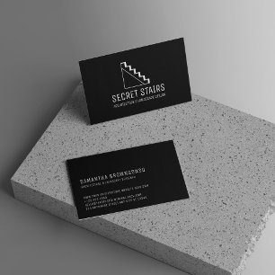 Black Architecture Stairs Triangle Ladder Business Card
