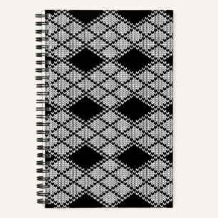 BLACK ARGYLE KNIT 5.5x8.5 Notebook