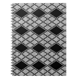 BLACK ARGYLE KNIT 6.5x8.75 Notebook