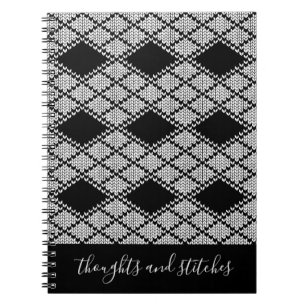 BLACK ARGYLE KNIT 6.5x8.75 Notebook + Text