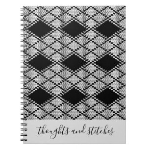 BLACK ARGYLE KNIT 6.5x8.75 Notebook + Text II