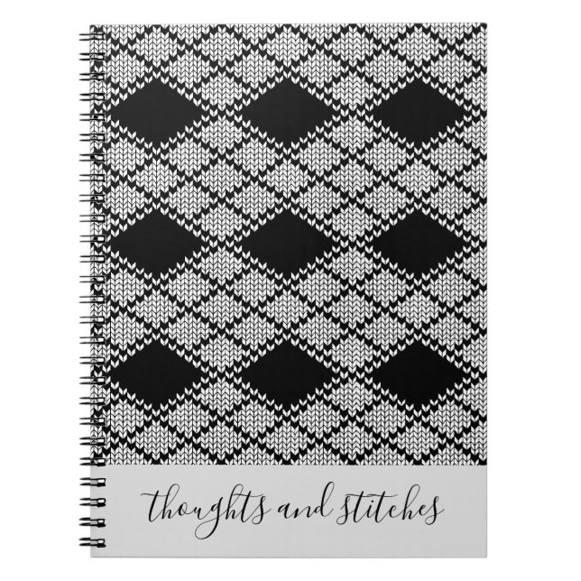 BLACK ARGYLE KNIT 6.5x8.75 Notebook + Text II (Front)