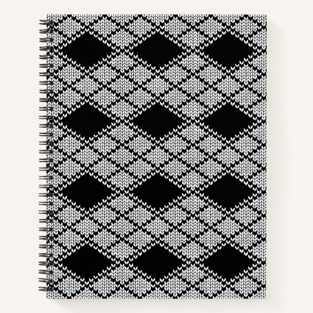 BLACK ARGYLE KNIT 8.5x11 Notebook (Front)