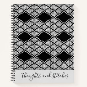 BLACK ARGYLE KNIT 8.5x11 Notebook + Text II