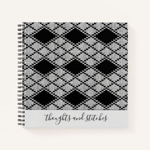 BLACK ARGYLE KNIT 8.5x8.5 Notebook + Text II