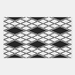 BLACK ARGYLE KNIT Rectangle Stickers
