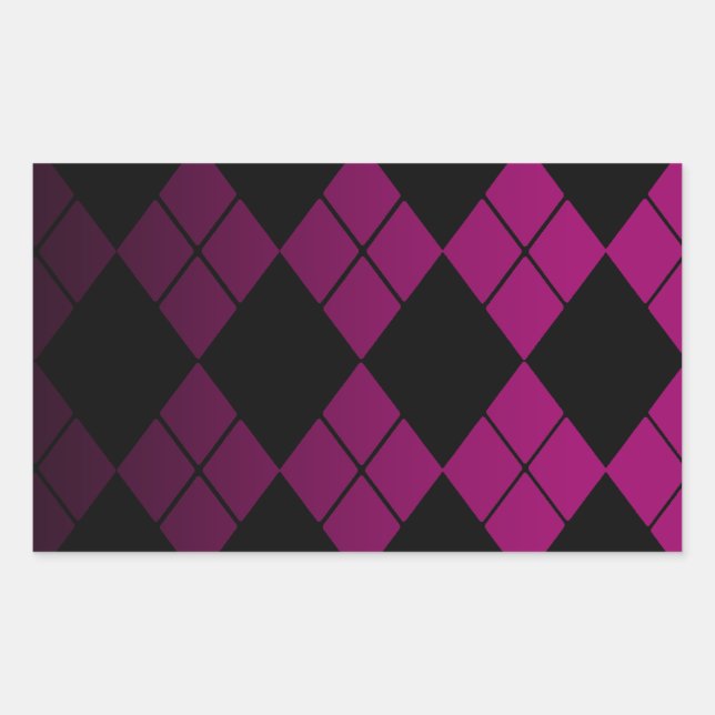 Black Argyle Rectangular Sticker (Front)