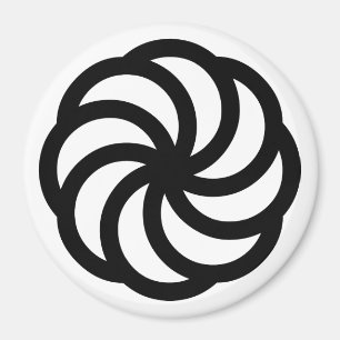 Black Armenian Eternity Symbol on White Magnet