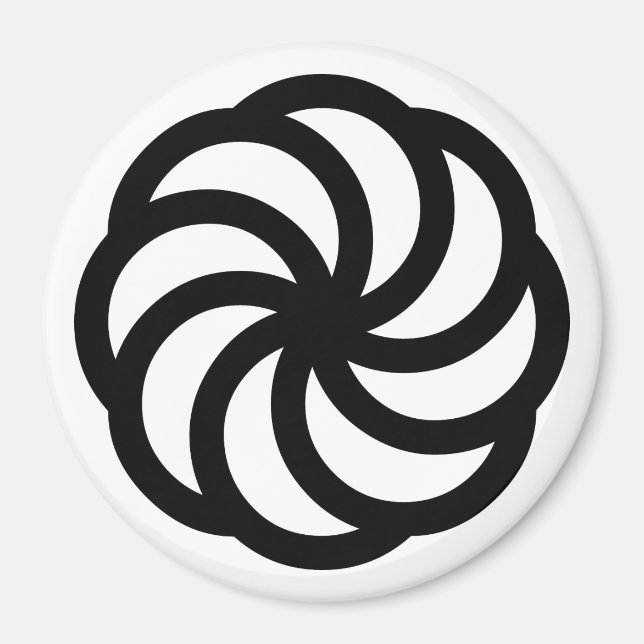 Black Armenian Eternity Symbol on White Magnet (Front)