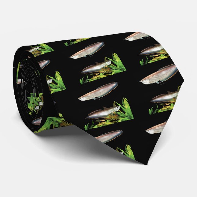 Black Arowana Tie (Rolled)