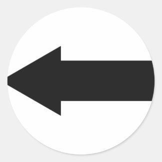 black arrow left icon classic round sticker