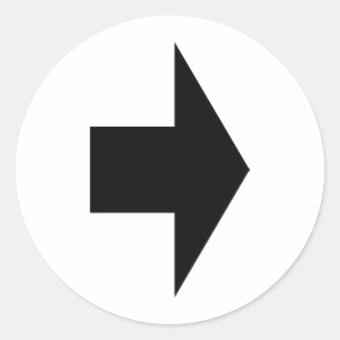 black arrow right classic round sticker