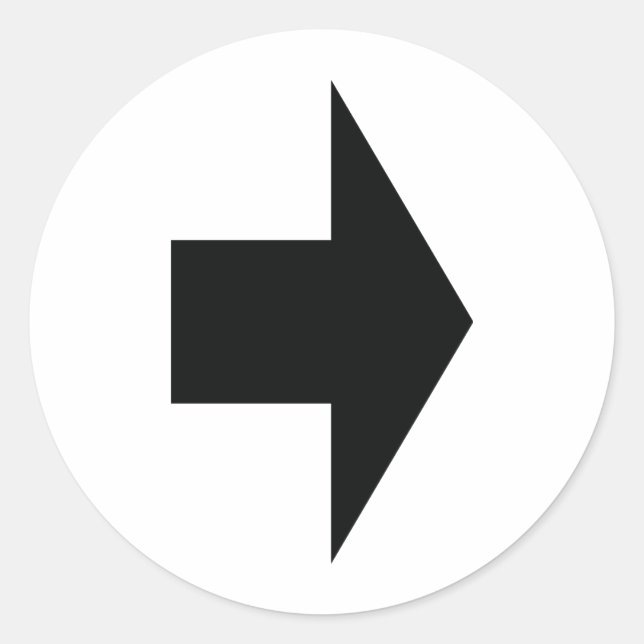 black arrow right classic round sticker (Front)