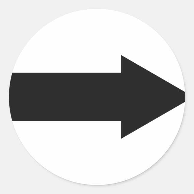 black arrow right icon classic round sticker (Front)