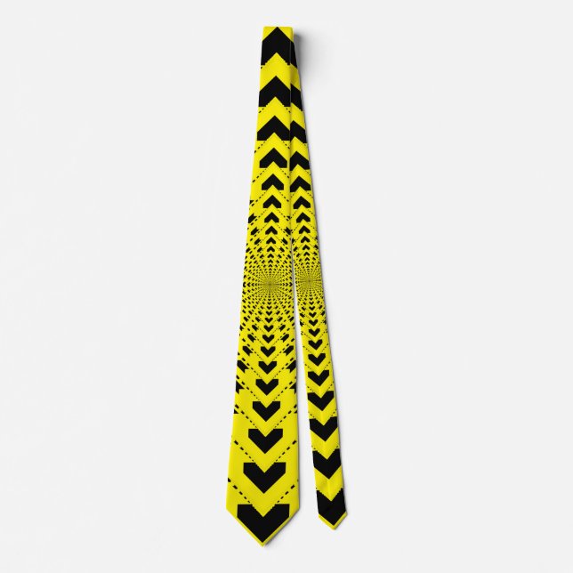 black arrow yellow background tie (Front)