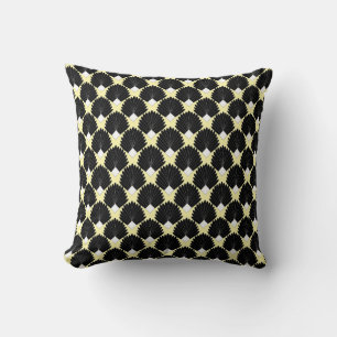 Black Art Deco Design Cushion