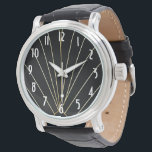 Black Art Deco Design Watch<br><div class="desc">Watch with an art deco design. You can customise this wrist watch with any text of your choice. Should you require any help with customising then contact us through the message link on this page. Art deco design watch</div>