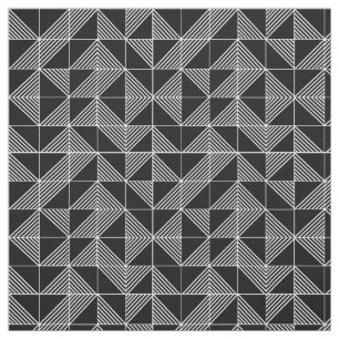 Black Art Deco Lines  Fabric