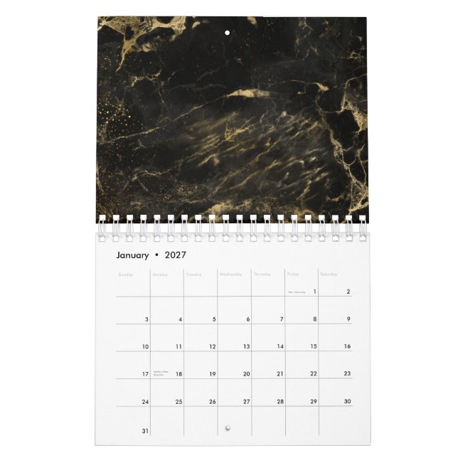 Black Art Design Worn Grunge Aesthetics Gothic Calendar (Jan 2027)