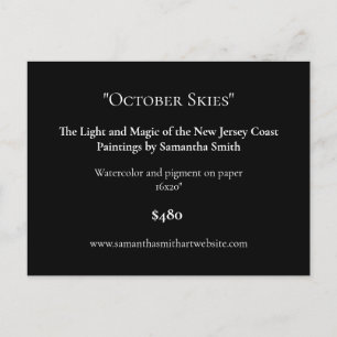 Black Art Exhibition Display Cards Art Labels