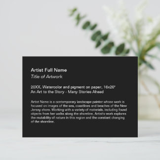 Black Artwork Exhibition Art Show Placards Thank You Card
