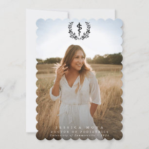 Black Asclepius Medical School 2 Photo Graduation Announcement