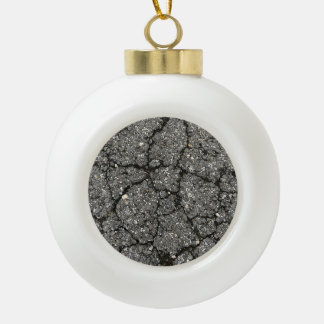 Black Asphalt Street Paving Cement Ceramic Ball Christmas Ornament