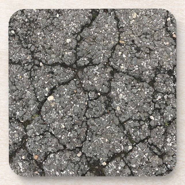Black Asphalt Street Paving Cement Coaster (Front)