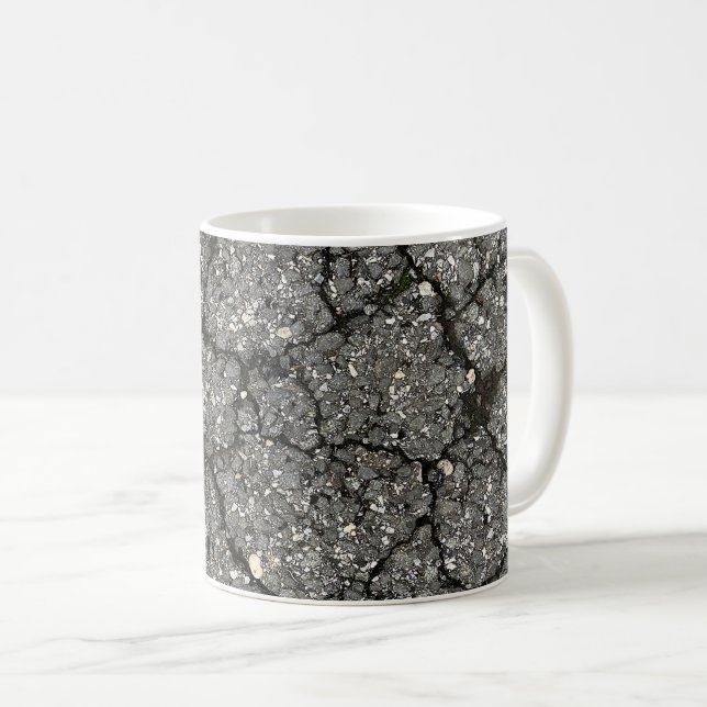 Black Asphalt Street Paving Cement Coffee Mug (Front Right)