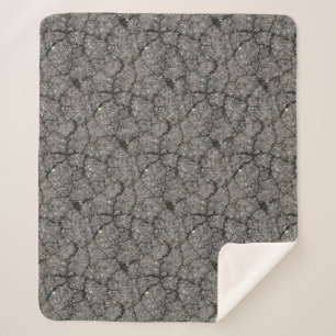 Black Asphalt Street Paving Cement Sherpa Blanket