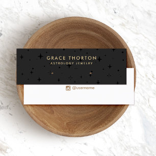 Black  Astrology Stars Stud Earring Display Card