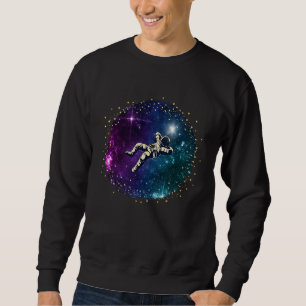 Black Astronaut In The Galaxy Swimming In Space Sweatshirt