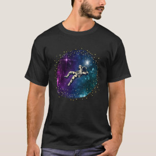 Black Astronaut In The Galaxy Swimming In Space T-Shirt