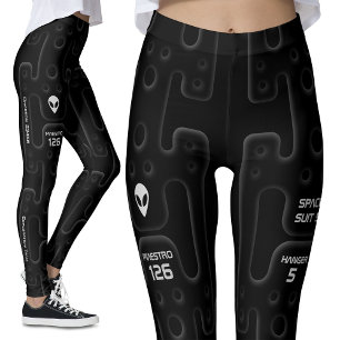 Black Astronaut Suit for Space Exploration SciFi Leggings