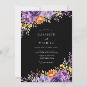 Black Atmospheric Moody Wedding Invitation