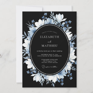 Black Atmospheric Winter Wedding Invitation
