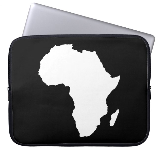 Black Audacious Africa Laptop Sleeve (Front)