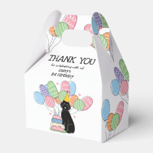 Black Aussiedoodle Dog Birthday Thank You Favour Box