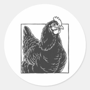 Black Australorp Chicken - Vintage Farm Art _1 Classic Round Sticker