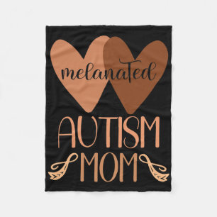 Black Autism Mum Of Autistic Son Kids Melanated Au Fleece Blanket