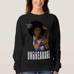 Black Autism Mum Unbreakable Autism Awareness Sweatshirt